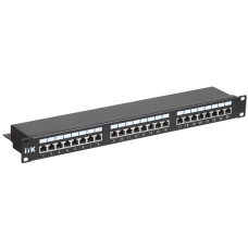 ITK 1U Cat.5E STP Patch Panel 24 Ports (Dual) with Cable Organizer