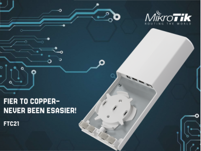 MikroTik Fiber-to-Copper IP55 Converter with Smart Management